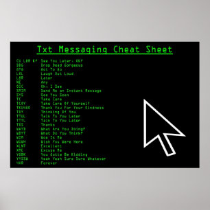 Poster Feuille de chèque de messagerie texte