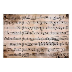 Poster Feuille de musique vintage