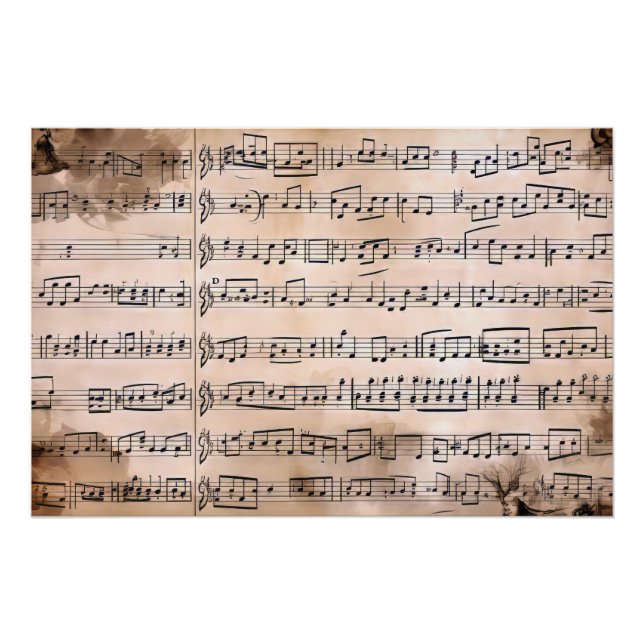 Poster Feuille de musique vintage (Devant)