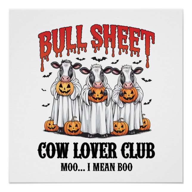 Poster Feuille de taureau Halloween vintage (Devant)