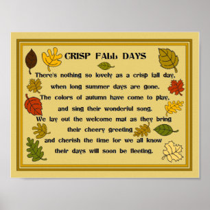 Poster Feuilles automnales et Poème
