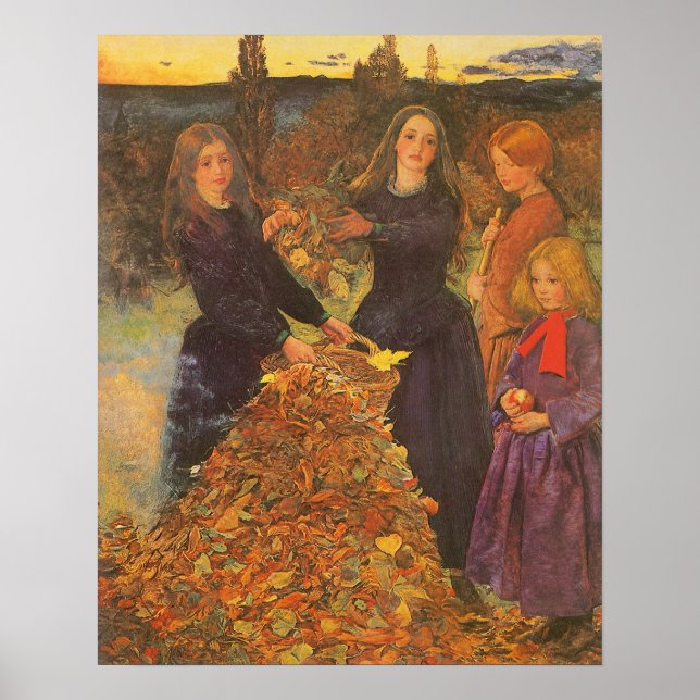 Poster Feuilles d'automne de Sir John Everett Millais (Devant)