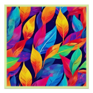 Poster Feuilles d'automne vibrantes Art abstrait