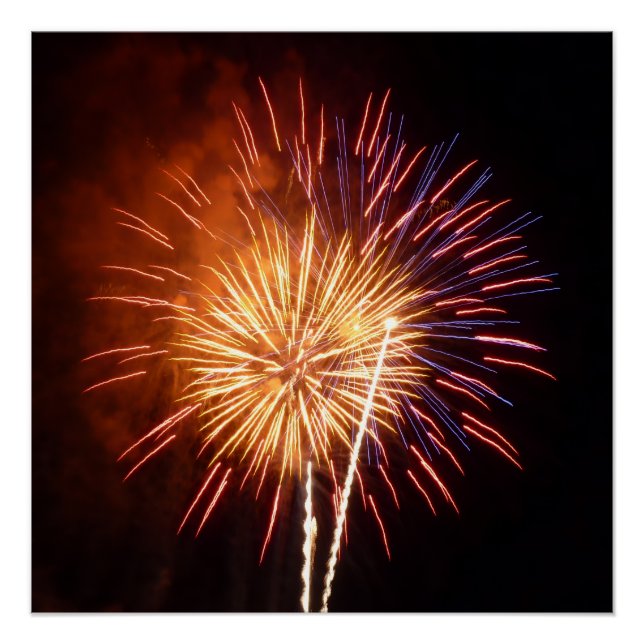 Poster Feux d'artifice Rouges, Blancs et Bleus I Patrioti (Devant)