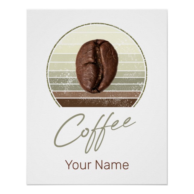 Poster Fèves De Café Pour Espresso Et Retro Barista (Devant)