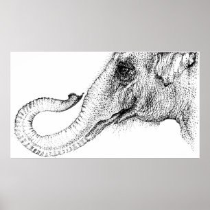 Poster fidèle à 100% d'éléphant par Inkspot