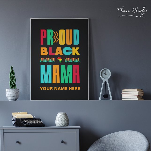 Poster Fier Black Mama Histoire Noire Mois Famille (Créateur téléchargé)