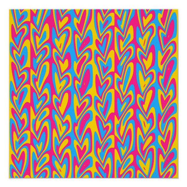 Poster Fière de la pansexualité groovy trippy ondulée et  (Devant)