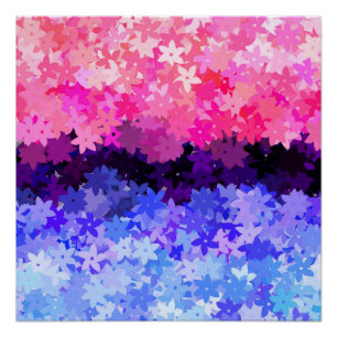 Poster Fière Omnisexualité Groovy Boho Excentrique Floral