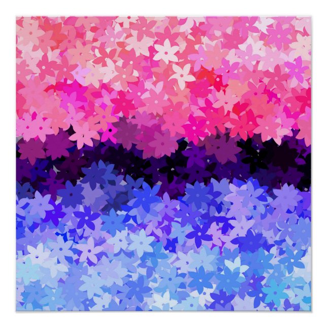 Poster Fière Omnisexualité Groovy Boho Excentrique Floral (Devant)