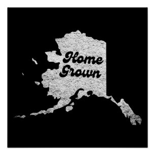 Poster fierté Alask State home-own Plan Plan des Rocheuse