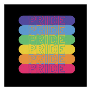 Poster Fierté dans les couleurs arc-en-ciel