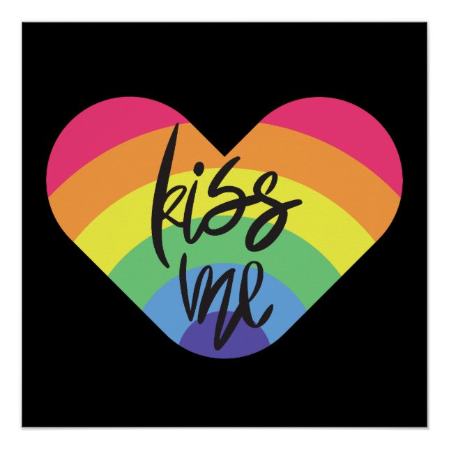 Poster Fierté - embrasse-moi. l'amour est juste. (Devant)