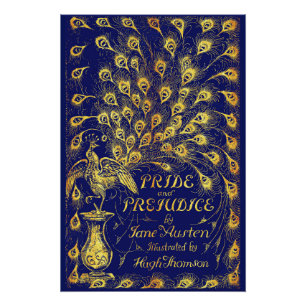 Poster Fierté et préjugé Bleu Peacock Livre couverture