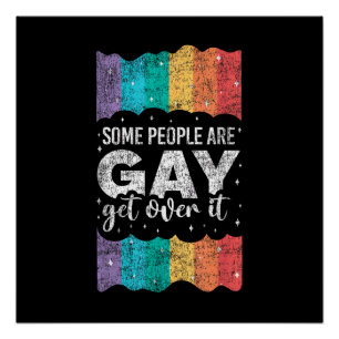 Poster Fierté LGBT arc-en-ciel vintage Certaines personne