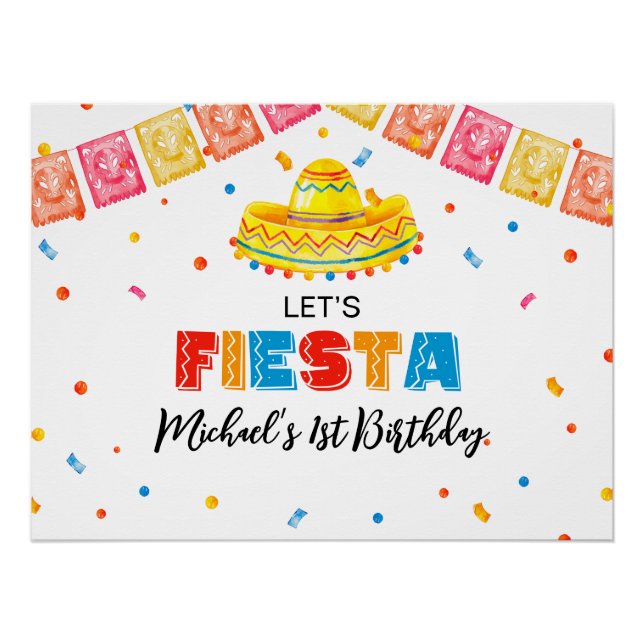 Poster  FIESTA Birthday Party banner backdrop  (Devant)