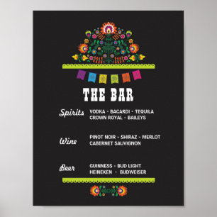 Poster Fiesta Sign The Bar Party Event Wedding shower