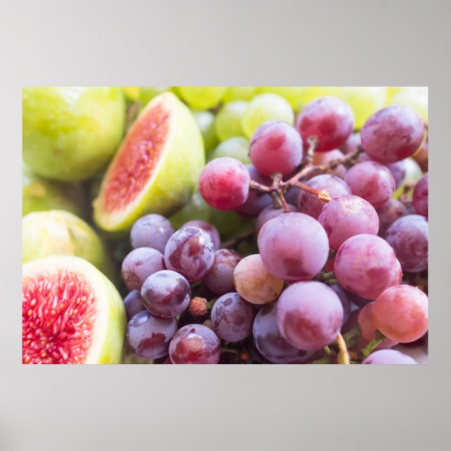 Poster Figues fraîches et raisins (Devant)
