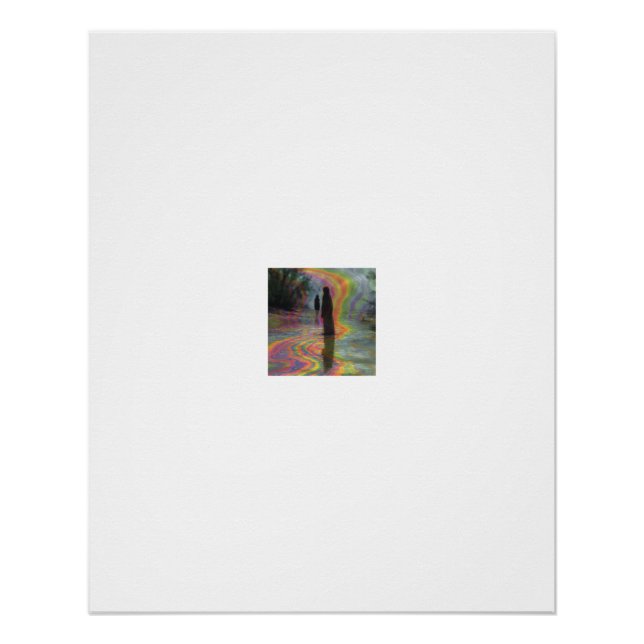 Poster Figure de cactus Traînée d'eau arc-en-ciel (Devant)