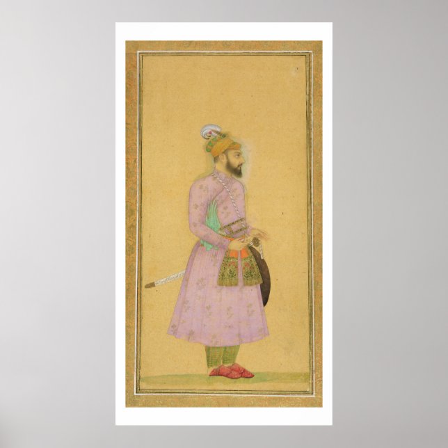 Poster Figure debout d'un prince moghol, du Petit (Devant)