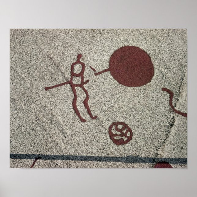 Poster Figure masculine avec le soleil (Devant)