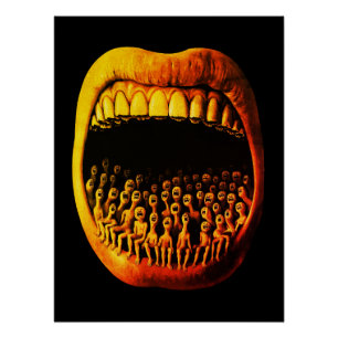 Poster Figurine d'horreur expressionniste sombre surréali