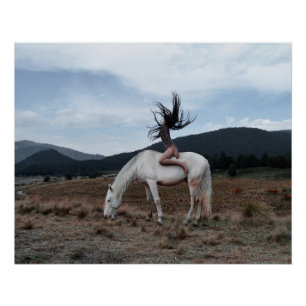 Poster Fille à cheval