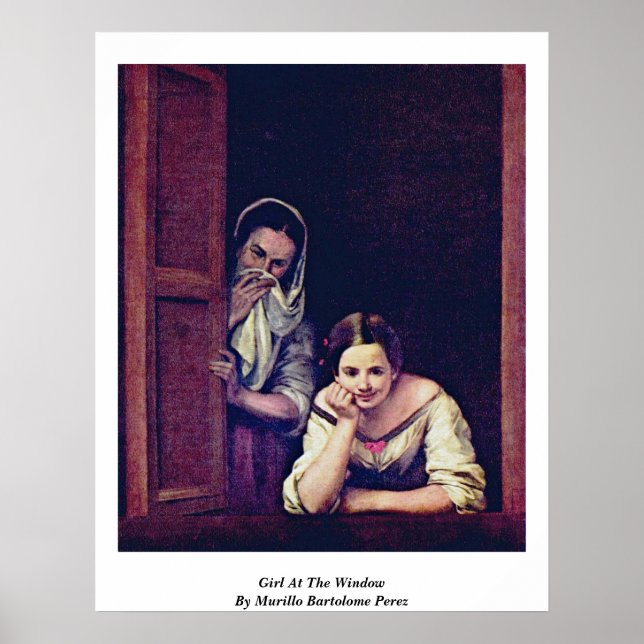 Poster Fille À La Fenêtre Par Murillo Bartolome Perez (Devant)