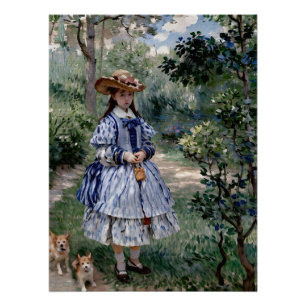 Poster Fille avec des chiens