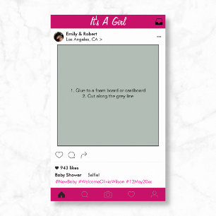 Poster Fille Baby shower Party Prop Photo Booth Frame