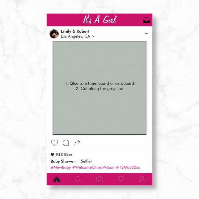 Poster Fille Baby shower Party Prop Photo Booth Frame (Créateur téléchargé)