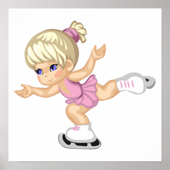 Poster Fille de patinage sur glace (Devant)