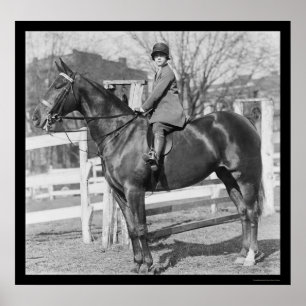 Poster Fille d'Equestrienne sur son cheval 1926