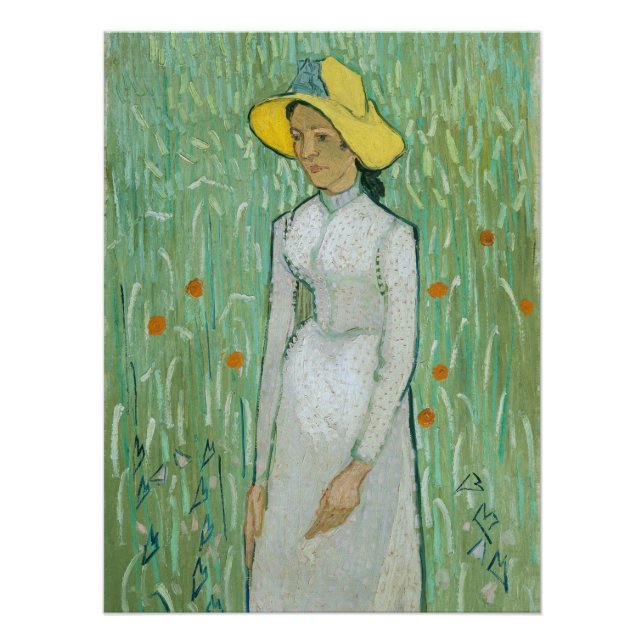 Poster Fille en blanc par Vincent van Gogh (Devant)