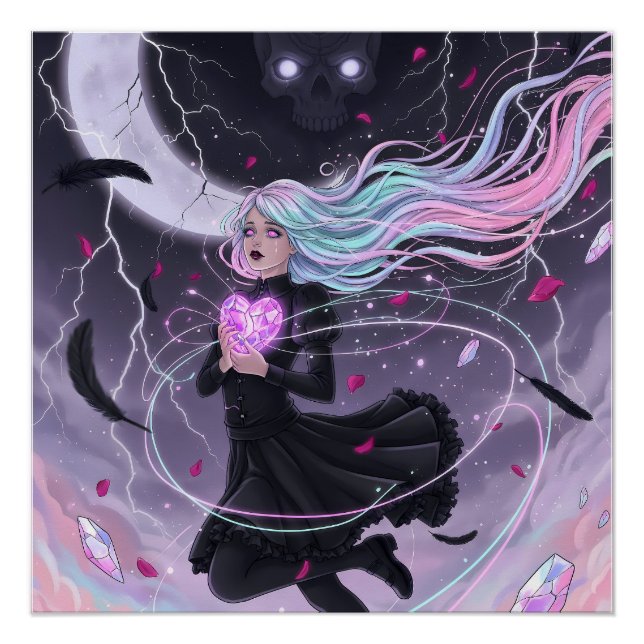 Poster Fille Gothique Pastel (Devant)