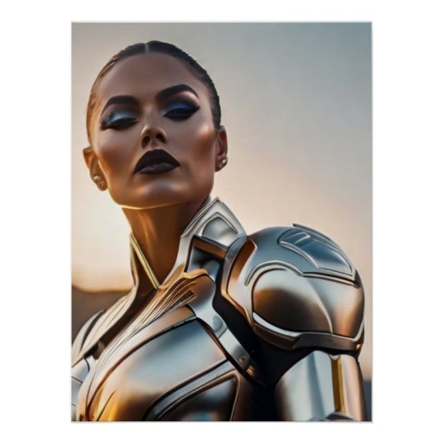 Poster Fille Guerrière du Futur (Devant)