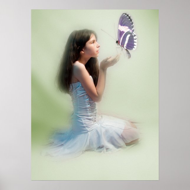 Poster Fille papillon (Devant)