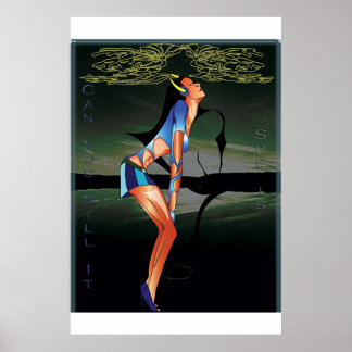 Poster fille remplissant la musique