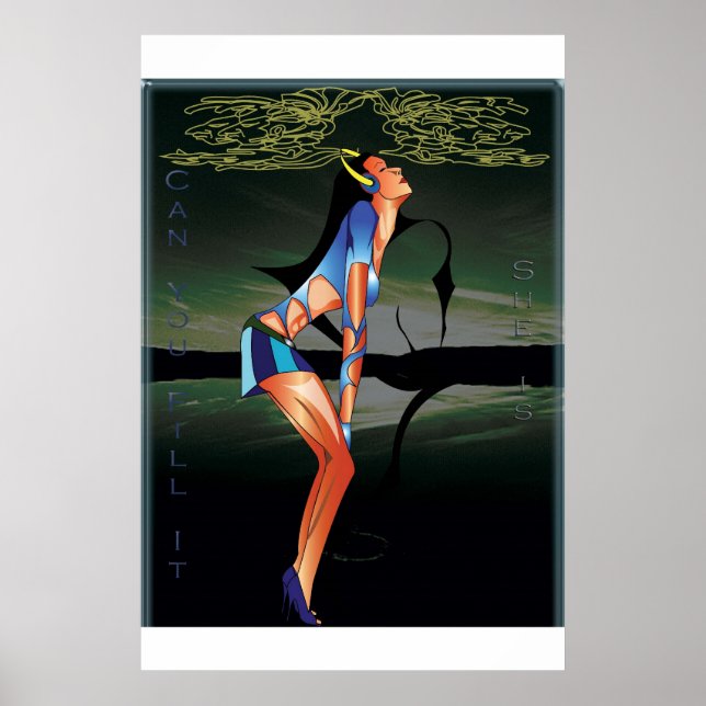 Poster fille remplissant la musique (Devant)