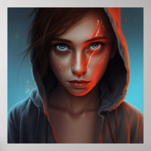 Poster Fille Super-Héros