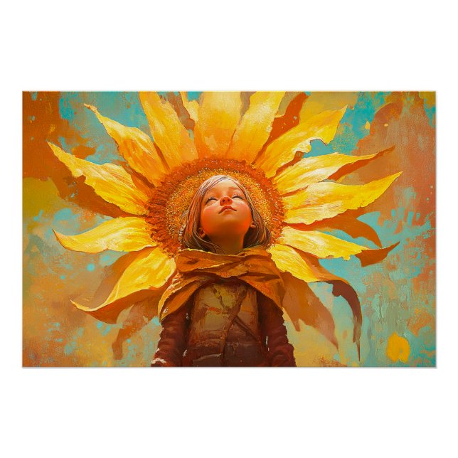 Poster Fille Tournesol (Devant)