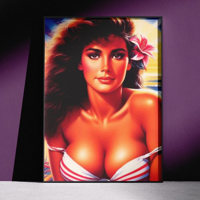 Poster Fille vintage sexy d'été (Créateur téléchargé)