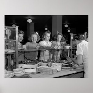 Poster Filles du secondaire, années 1940