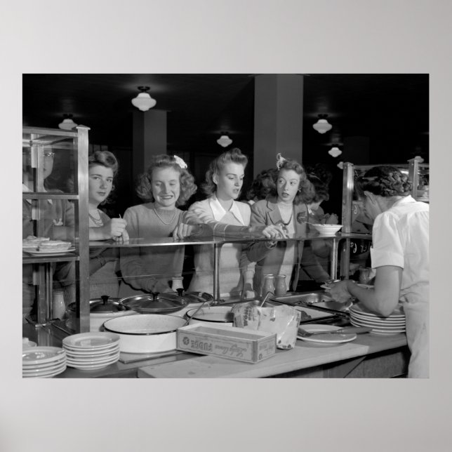 Poster Filles du secondaire, années 1940 (Devant)