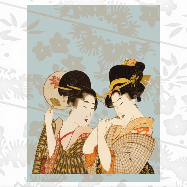 Poster Filles Geishas Japonaises Vintage en Kimonos (Créateur téléchargé)