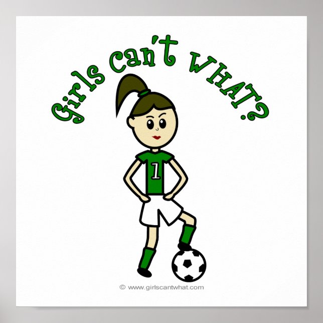Poster Filles légères Football en Uniforme vert (Devant)