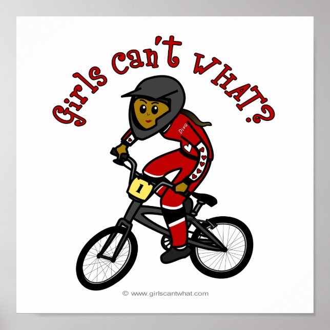 Poster Filles rouges foncées BMX (Devant)