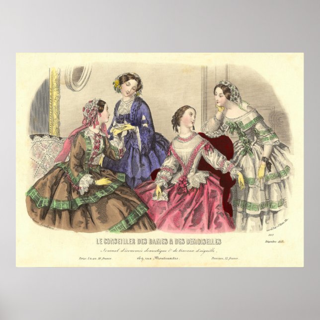 Poster Filles vintages par Anais Toudouze (Devant)