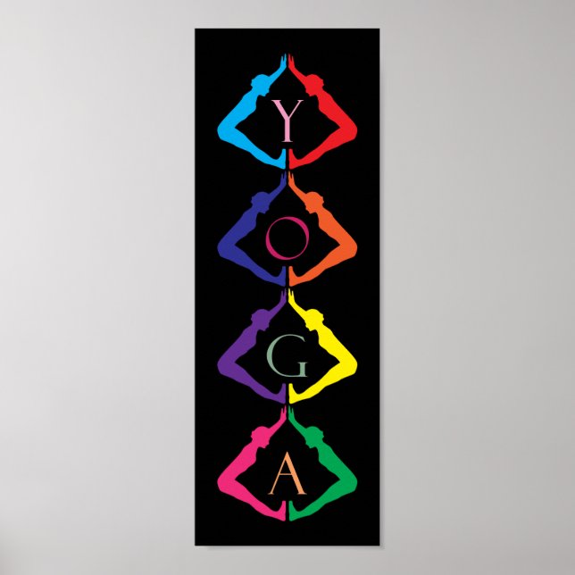 Poster Filles YOGA multicolores (Devant)