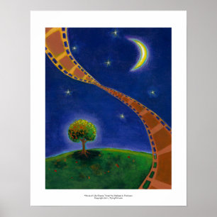Poster Film art de nuit d'automne amusant peinture pour l